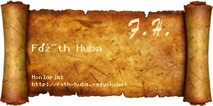 Fáth Huba névjegykártya